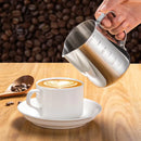 GobekUsa Latte Art Cup with Pull Needle, Measuring Scale, Milk Frother, Garland Mug