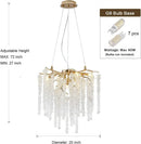 GobekUsa Crystal Tassel Chandelier: Elegant Dining Room Pendant Light Fixtures