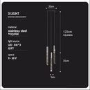 GobekUsa Crystal Column LED Chandelier: Luxury Pendant Lamp for Staircase, Modern Home Decor Lighting