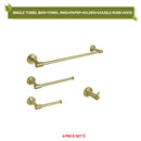 GobekUsa Gold Hardware Set: Towel Bar, Toilet Paper Holder, Robe Hook, Cup Hanger
