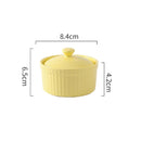 GobekUsa Ceramic Dessert Bowl with Cover, Small Porcelain Soup Bowl, Cake Baking Mold