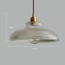 Japanese Brass Semi-Circle Glass Pendant Light