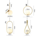 GobekUsa Black Metal Ring Pendant Lights Glass Ball LED Lighting Fixture