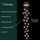 GobekUsa Crystal Chandelier: Modern Luxury Pendant Lights for Living Room, Staircase, Villa