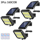 GobekUsa 160COB Solar Outdoor Wall Lights Motion Sensor Remote Control Garden Street