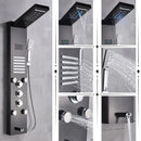 GobekUsa LED Rainfall Shower Panel System with Temperature Screen & Massage SPA