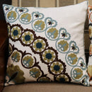 GobekUsa Ethnic Flower Elephant Pillowcase, Hand-Embroidered Boho Cushion Cover