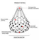 GobekUsa LED Net Pocket Pendant Light: Minimalist Creative Art Chandelier for Living Room