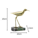 GobekUsa Golden Brass Bird on Marble Base Desk Ornament Statue Artwork Decor