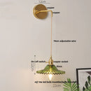 GobekUsa Green Glass LED Wall Lights Fixture with Pull Chain Switch