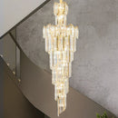 GobekUsa Crystal Chandelier: European Villa Hotel Luxury Hollow Building Middle Floor Lighting
