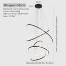 GobekUsa Copper Circle Chandelier: Modern Minimalist Luxury for Living Room, Restaurant, Villa Staircase