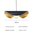 GobekUsa Lederam Manta Pendant: Industrial Black & Gold Ceiling Light with Lotus Leaf Design