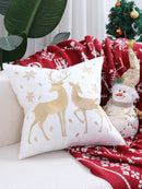 GobekUsa Christmas Elk Embroidered Pillow Covers 45x45cm asyncio Festive Pillowcase