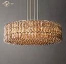 GobekUsa LED Smoke Glass Chandelier Pendant Light for Living Room Decor