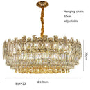GobekUsa Gold Lustre Chandelier LED Crystal Light Fixture - Postmodern Luxury Hanging Lamp