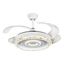 GobekUsa 42" Leaf Fan Chandelier Invisible Fan Lighting for Bedroom and Dining Room