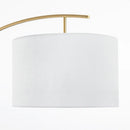 GobekUsa Adjustable Metal Floor Lamp with White Cloth Shade & Long Arm for Living Room