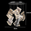 GobekUsa Crystal Chandelier Stair Pendant Living Room Lighting Modern Interior Pendant Lights