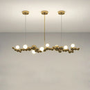 GobekUsa Dimmable LED Hanging Pendant Light for Living Room - Gold Silver Luminaire