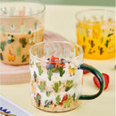 GobekUsa Cactus Glass Tea Milk Cups With Scale - Coffee Mug Tumbler Water Cups