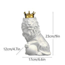 GobekUsa Golden Crown Lion King Statue 17cm Height Nordic Handicraft Home Office Decor