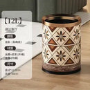 GobekUsa Leather Trash Bin Gold/Silver Metal Large Capacity for Home & Hotel