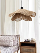 GobekUsa Hemp Rope Chandelier: Nordic Minimalist Wabi Sabi LED Pendant Light for Dining & Bedroom