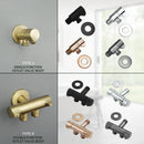 GobekUsa Brushed Gold Solid Brass Bathroom Angled Dual Outlet Toilet Filling Valve