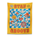 GobekUsa Groovy Mushroom Tapestry: Retro Psychedelic Hippie Wall Decor