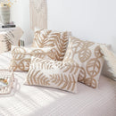 GobekUsa Leaves Embroidered Pillow Cover - 45*45 Decorative Cushion for Living Room