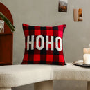 GobekUsa Christmas Cartoon Letter Embroidered Pillow Cover Festive Sofa Cushion