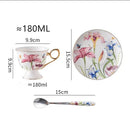 GobekUsa Lily Flower Tea Set with Spoon - High-end Porcelain Cup Saucer Mug