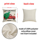 GobekUsa Christmas Linen Decorative Pillows Print Lumbar Pillow Home Decor