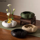 GobekUsa Lotus Seedpod Ceramic Vase Artificial Flower Pot Modern Desk Decor