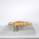 GobekUsa Golden Crocodile Sculpture Home Decor Figurines