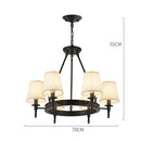 GobekUsa Country Retro Chandelier Fabric Lampshade Ceiling Pendant Light for Home Indoor Decor