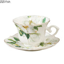 GobekUsa Camellia Porcelain Cup & Saucer Set - Elegant Tableware Coffee Mug for Afternoon Tea