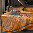 GobekUsa Egyptian Cotton Silk Jacquard Bedding Set for Queen King Size Linens