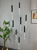 GobekUsa Cylindrical Chandelier: Modern Nordic Indoor Lighting for Living Room, Staircase & Ceiling