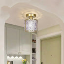 GobekUsa Copper Canopy LED Ceiling Light Glass Crystal Nordic Modern Decor for Home