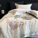 GobekUsa Egyptian Cotton Bedding Sets in White, Queen King Ru Size Bed Linens