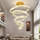 GobekUsa Golden Crystal Chandelier: Nordic Modern Luxury LED Hanging Halo for Living Room
