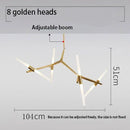 GobekUsa LED Chandelier: Modern Gold Black Ceiling Pendant for Kitchen Dining Living Bedroom