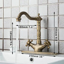GobekUsa Antique Brass Kitchen Tap Mixer Faucet Double Handles Sink Torneiras Cozinha