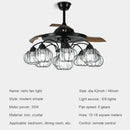 GobekUsa Black Crystal LED Ceiling Fan Chandelier, 6/9 Heads, Remote Control, Reverse Motor