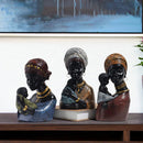 GobekUsa African Exotic Black Mother And Child Resin Statues Retro Figurines For Home Decor