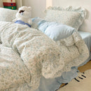 GobekUsa Korean Lace Ruffles Bedding Set with Bed Skirt, Soft Skin-Friendly Material