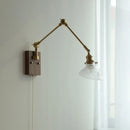 GobekUsa Brass LED Wall Light Fixture Rotatable Glass Stair Lamp