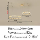GobekUsa Crystal Ring LED Chandelier: Modern Luxury Pendant Lamp for Home Decor